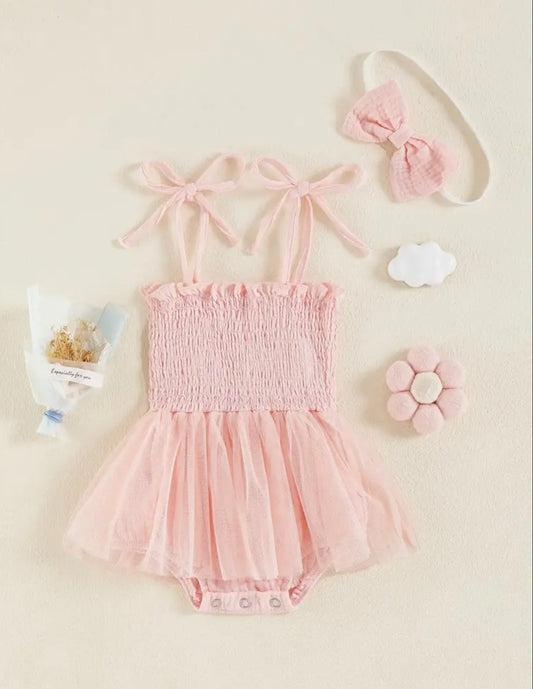Blush Pink Baby Girl Tutu Romper