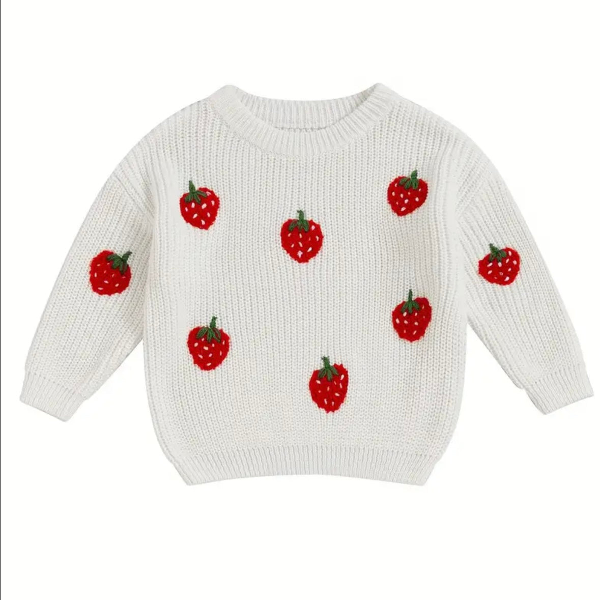 🍓 Strawberry Sweetheart Knit Sweater