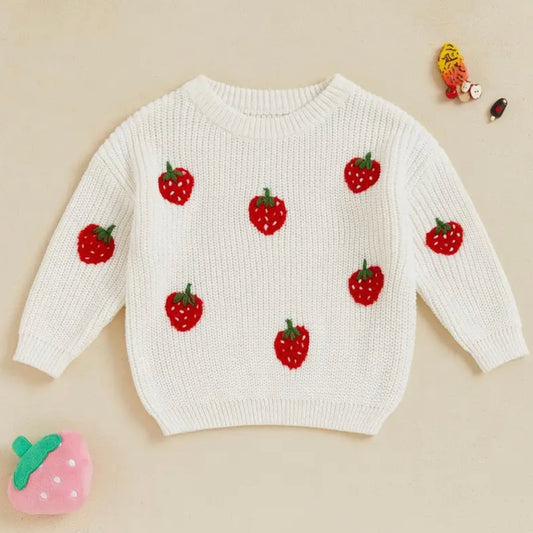 🍓 Strawberry Sweetheart Knit Sweater