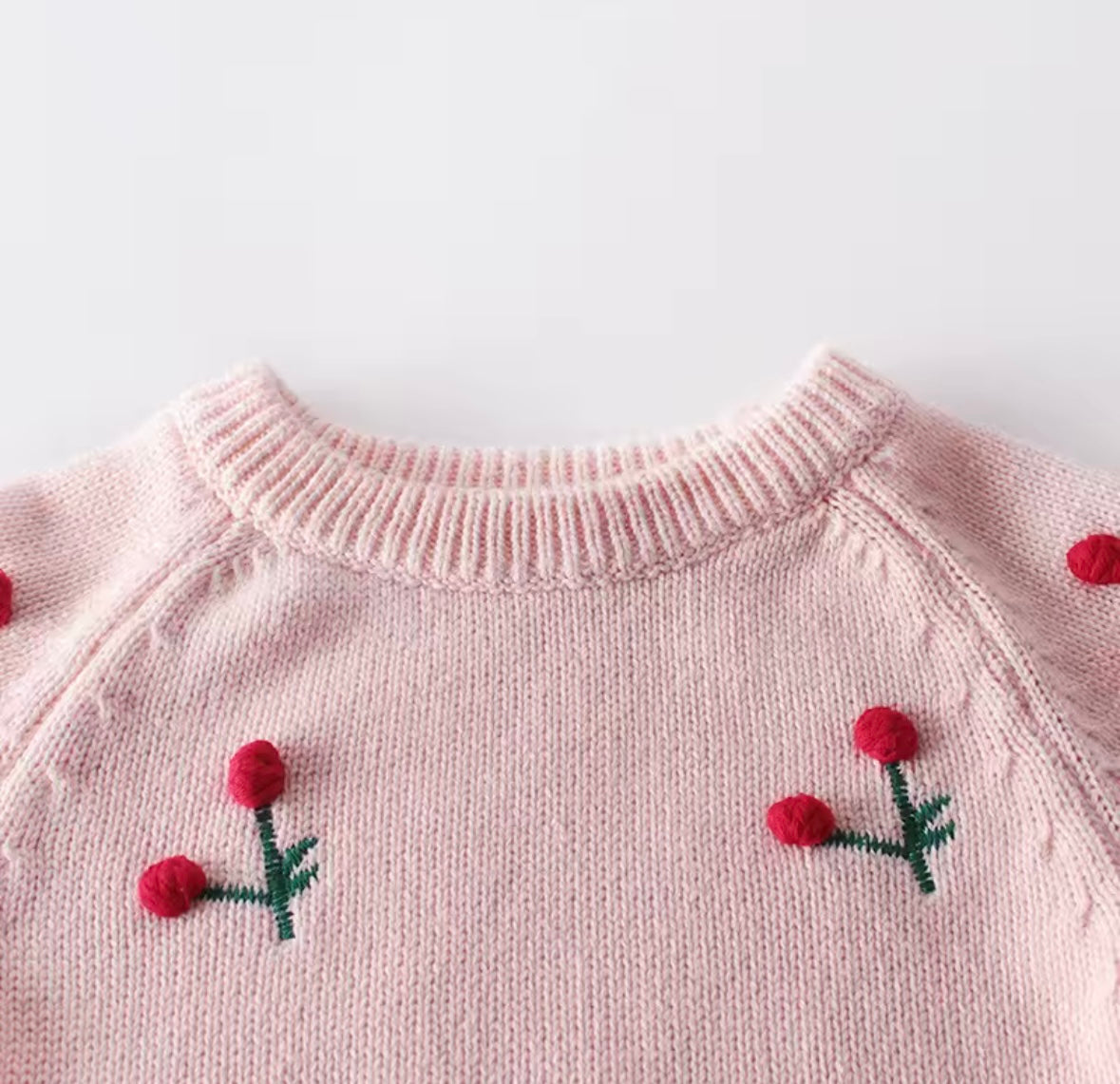 🍒 Cherry Knit Dreams Baby Romper