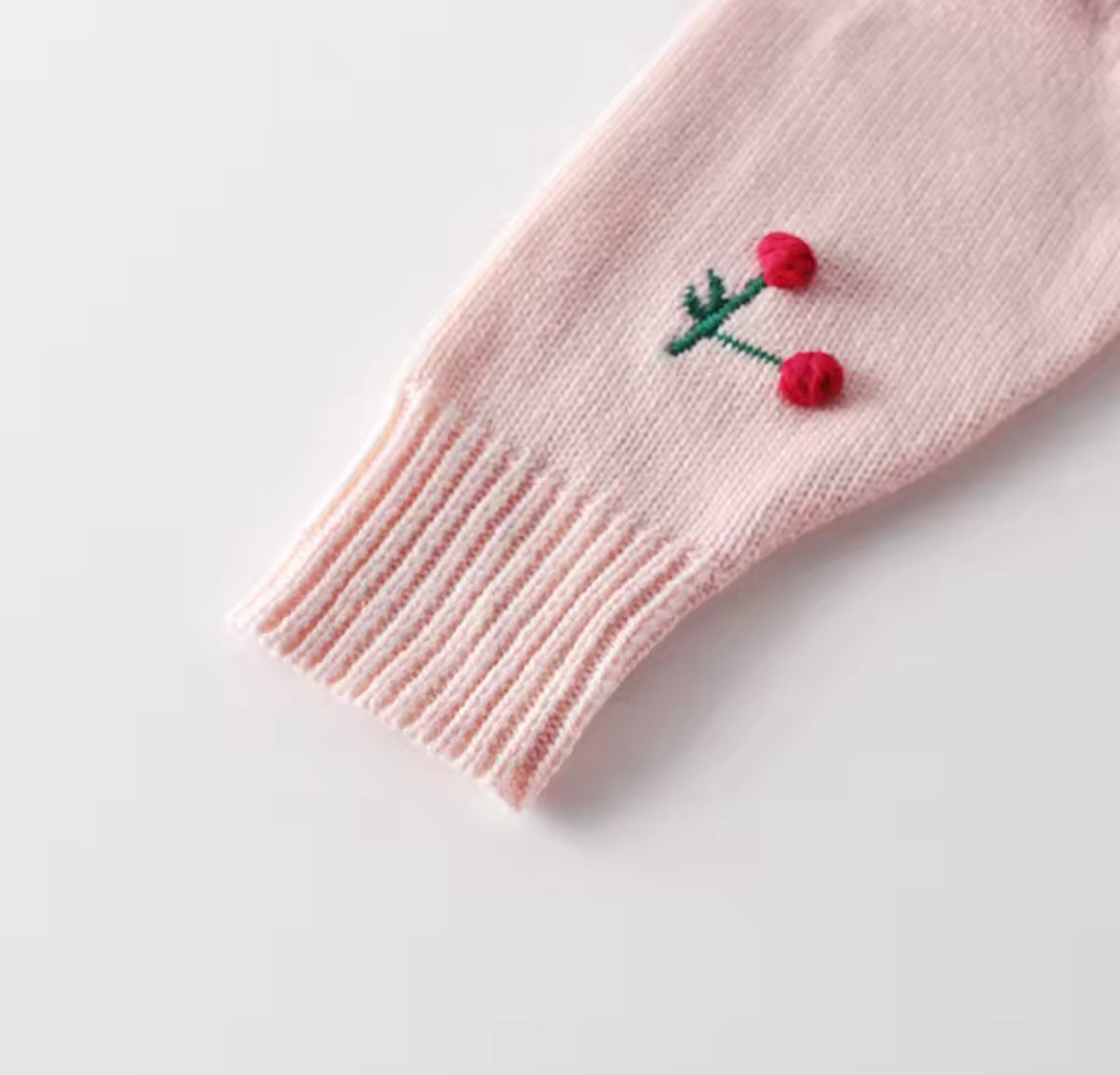 🍒 Cherry Knit Dreams Baby Romper