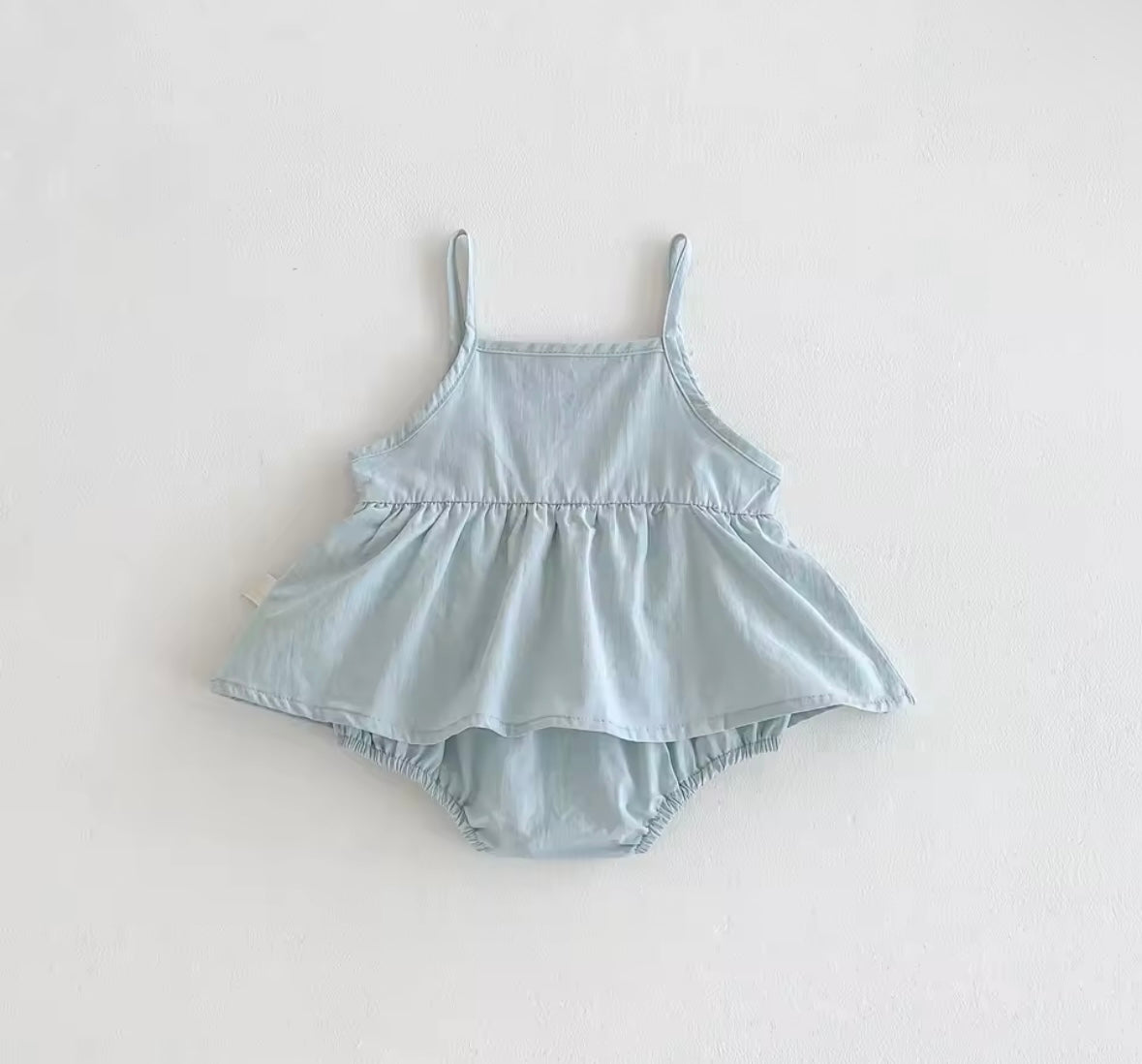 Sweet Blue Baby Romper with Delicate lace Details