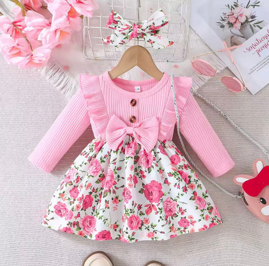 Pink Rose Garden Suspender Dress Set