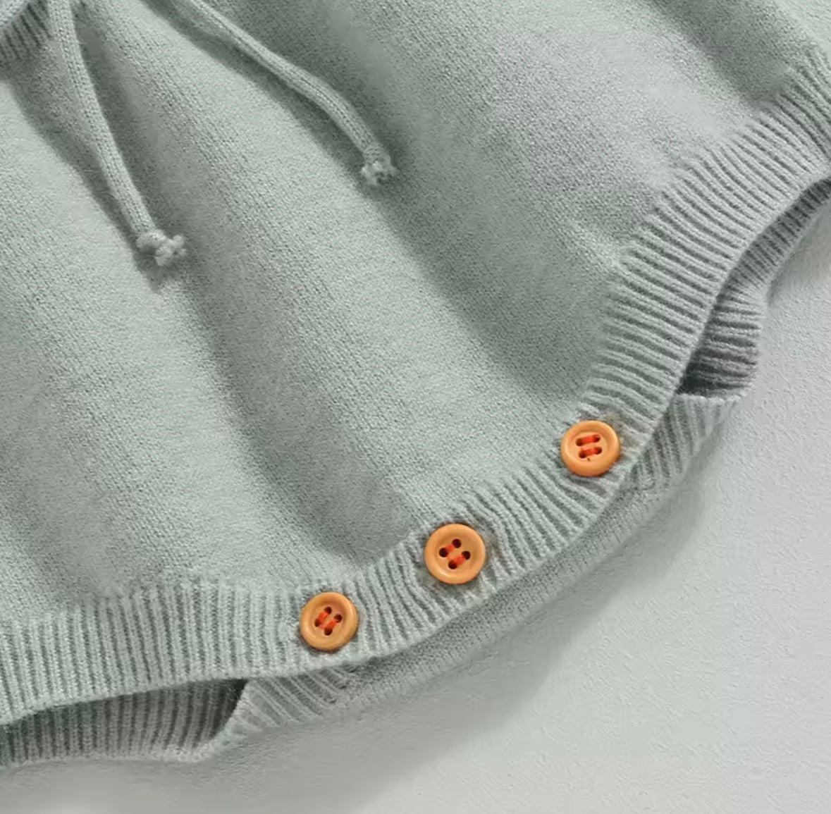Floral Embroidered Knit Romper – Soft Grey Baby Sweater Outfit