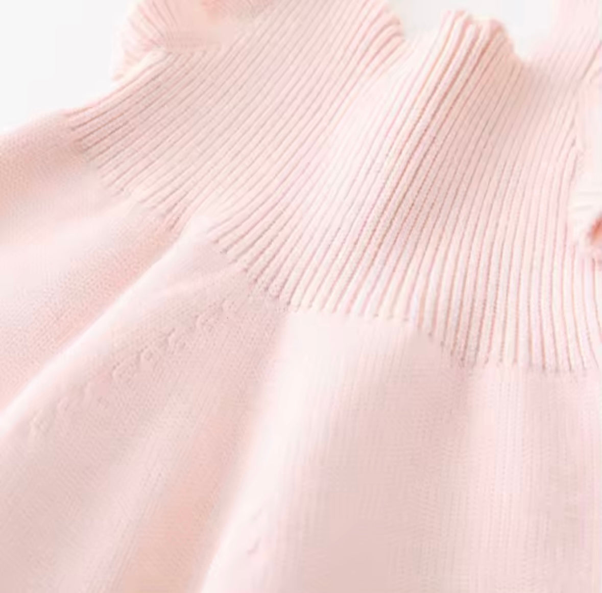 Soft Pink Knit Ruffle Baby Dress – Summer Sleeveless Toddler Outfit