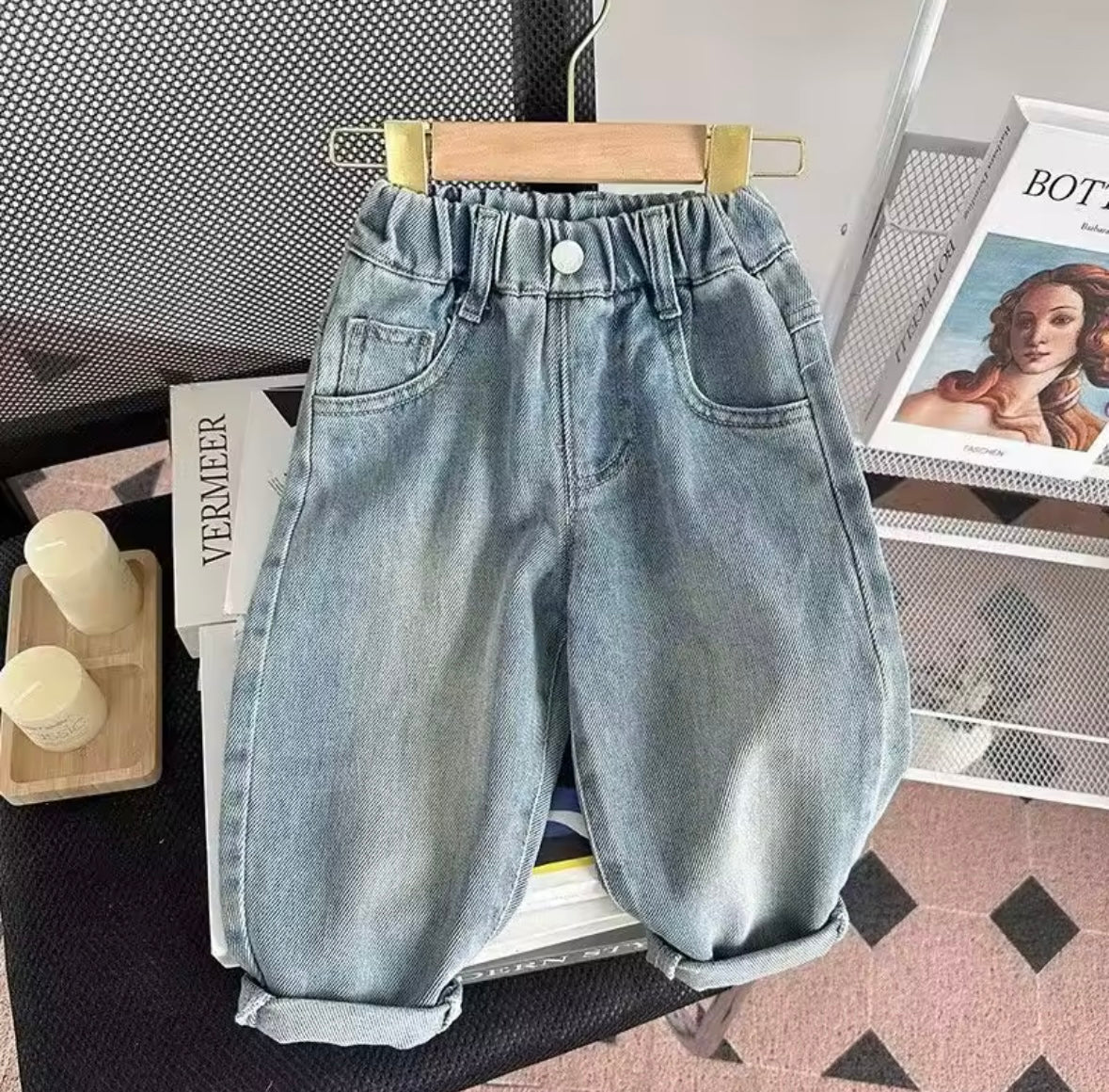 KTZ Kids Graffiti Patchwork Denim Jeans – Unisex Street Style