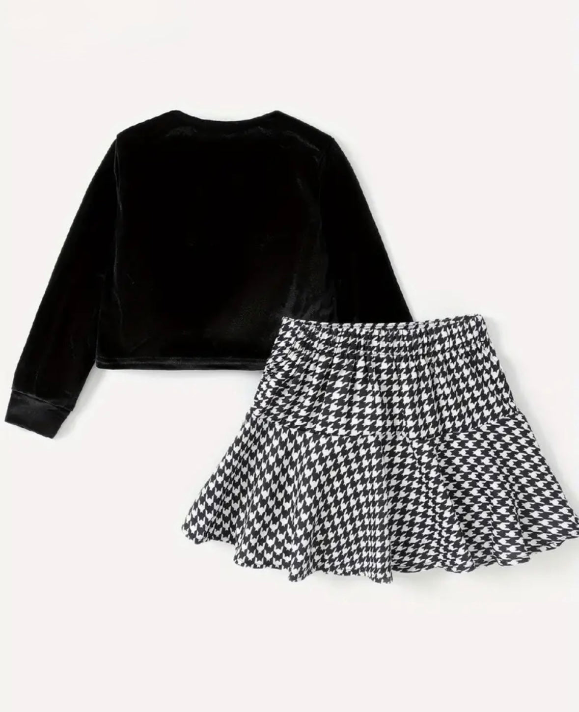 🖤 Mini Muse Houndstooth Set – Size 7–8