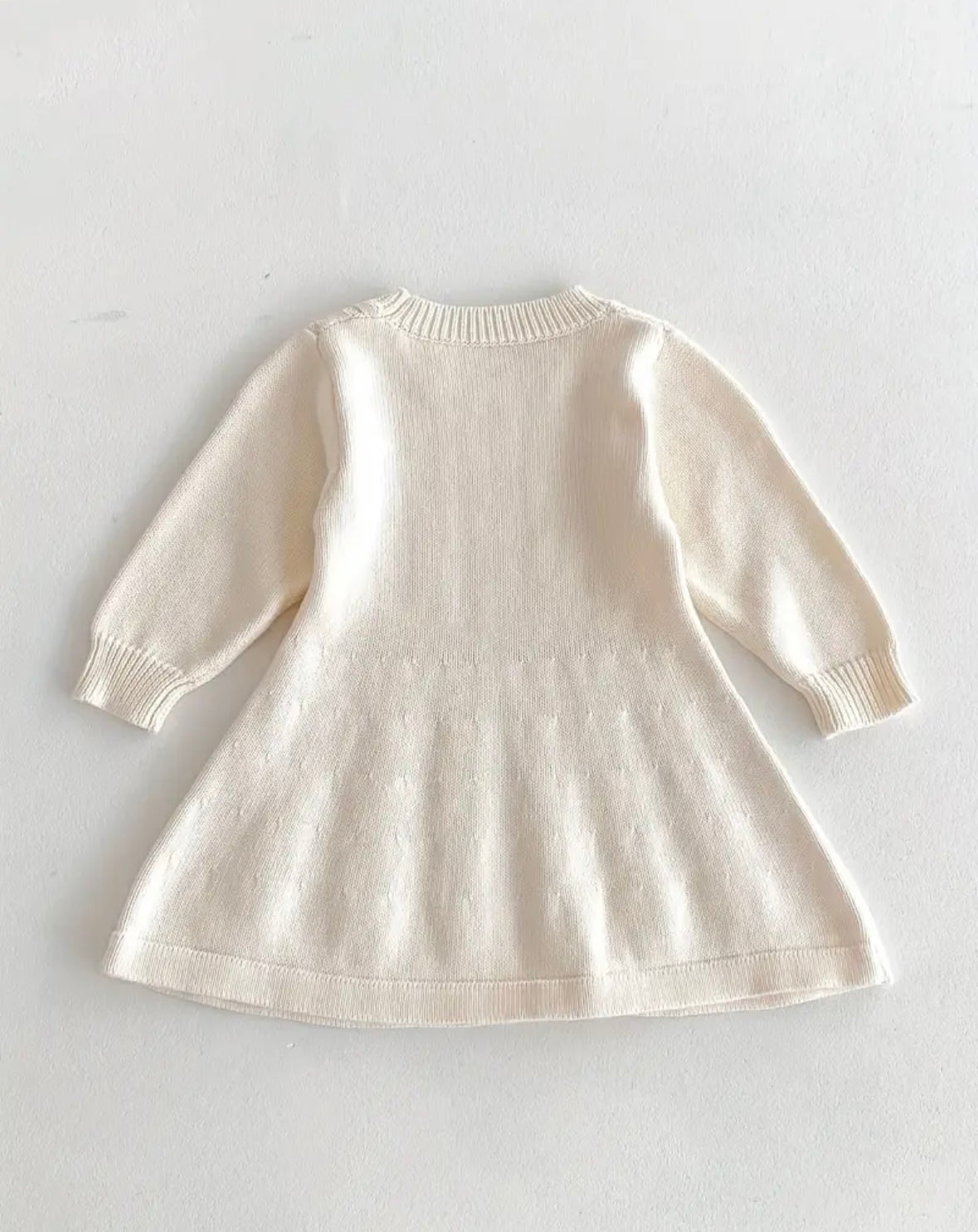 Baby Girl Cream Knit Sweater Dress – Cable Knit Design Size:3Y