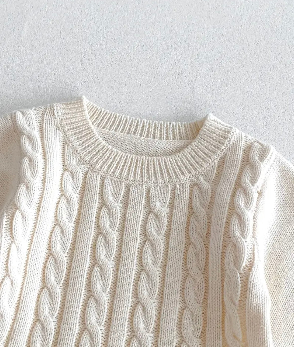 Baby Girl Cream Knit Sweater Dress – Cable Knit Design Size:3Y