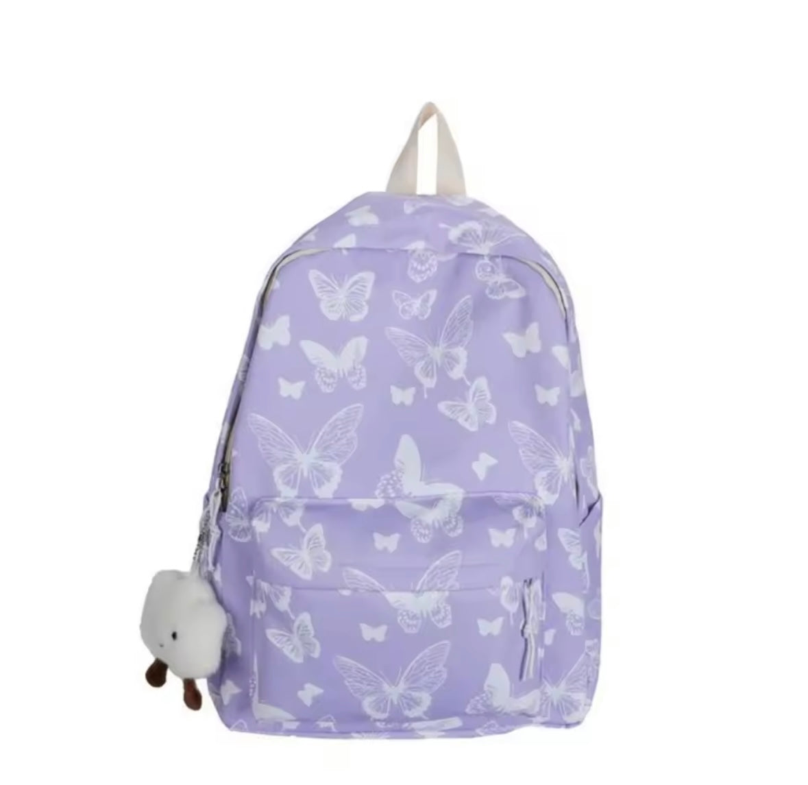 🦋 Lavender Butterfly Backpack – 16.5” Lightweight School Bag (No Pendant Included)