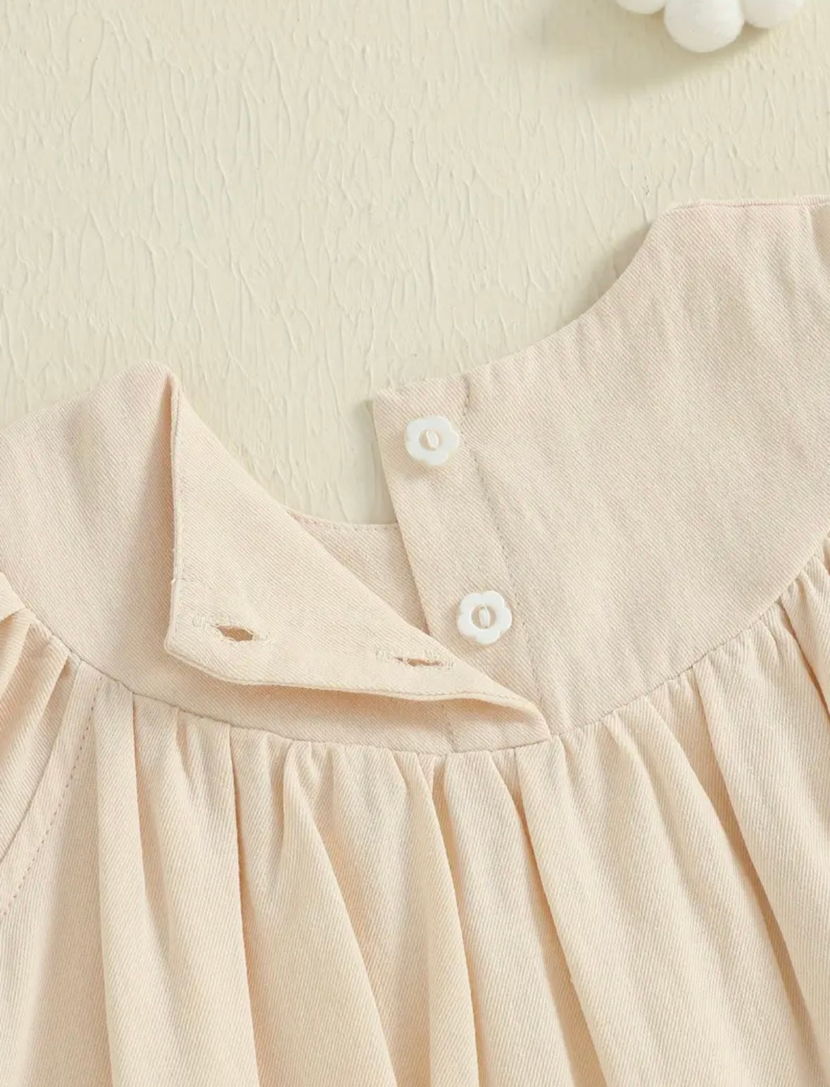 Baby Girl Flutter Sleeve Romper – Teddy Bear Embroidery.  Size 0-3 months
