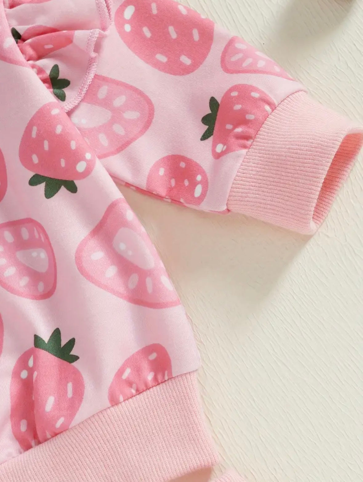 Baby & Toddler Strawberry Print Sweatshirt & Jogger Set – Pink. Size3-6months