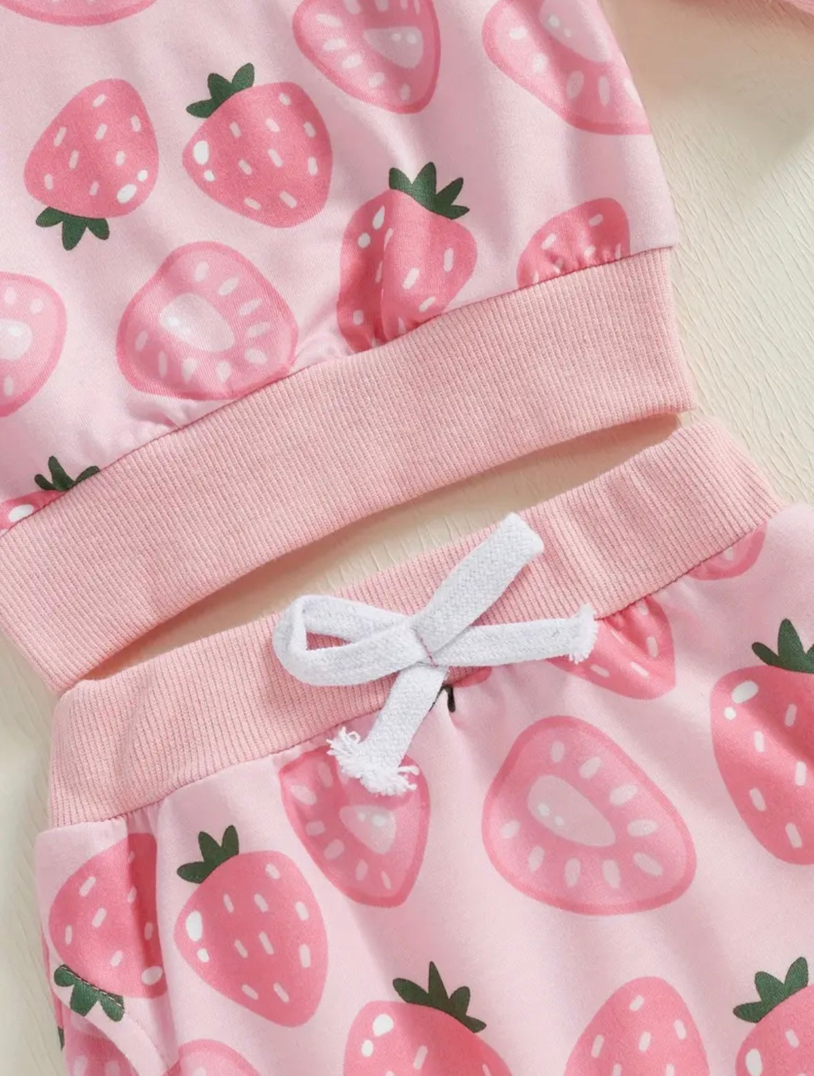 Baby & Toddler Strawberry Print Sweatshirt & Jogger Set – Pink. Size3-6months