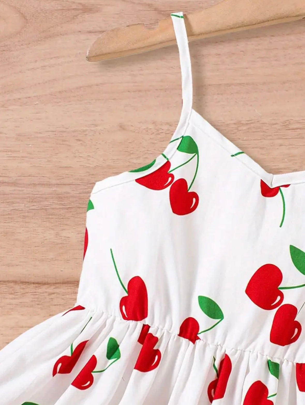 Girls Cherry Print Sundress – Summer Sleeveless Dress (Size 4Y)