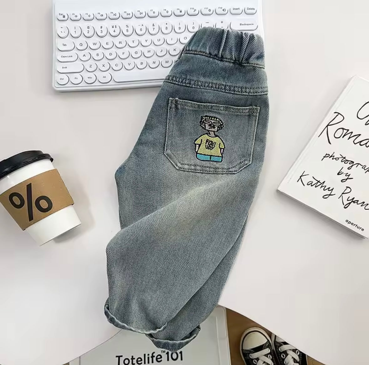 Premium Cartoon Patch Denim Jeans – Size 3T