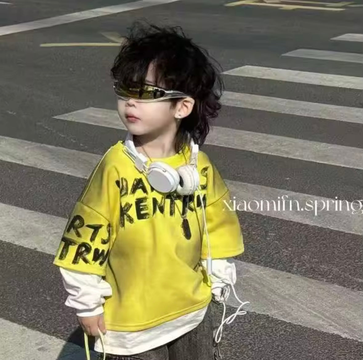 Boys Streetwear 2-Piece Set – Size 3T | Premium Yellow Top & Cargo Jeans Outfit