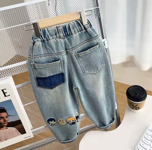 Premium Cartoon Character Denim Jeans – 18–24 Months
