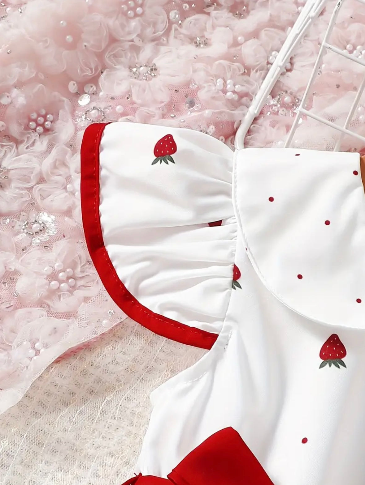 🍓 Strawberry Sweetheart Dress – Toddler Girl 3T (3–4Y)