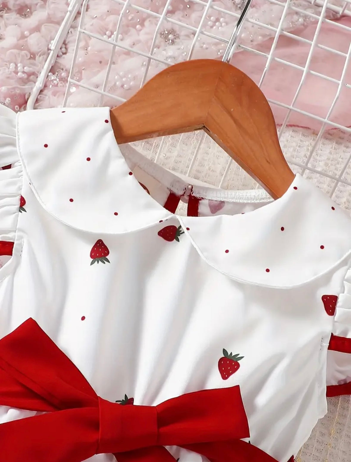 🍓 Strawberry Sweetheart Dress – Toddler Girl 3T (3–4Y)