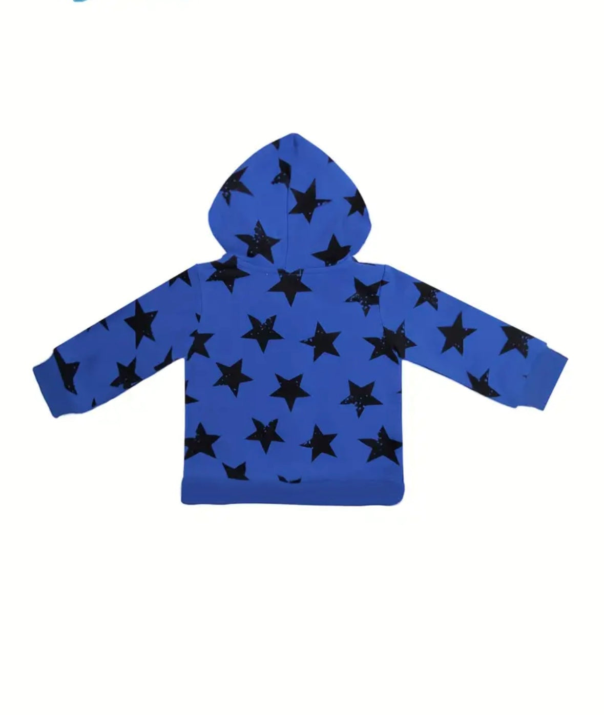 ⭐ Premium Blue Star Print Baby Zip Hoodie – 9-12 Months