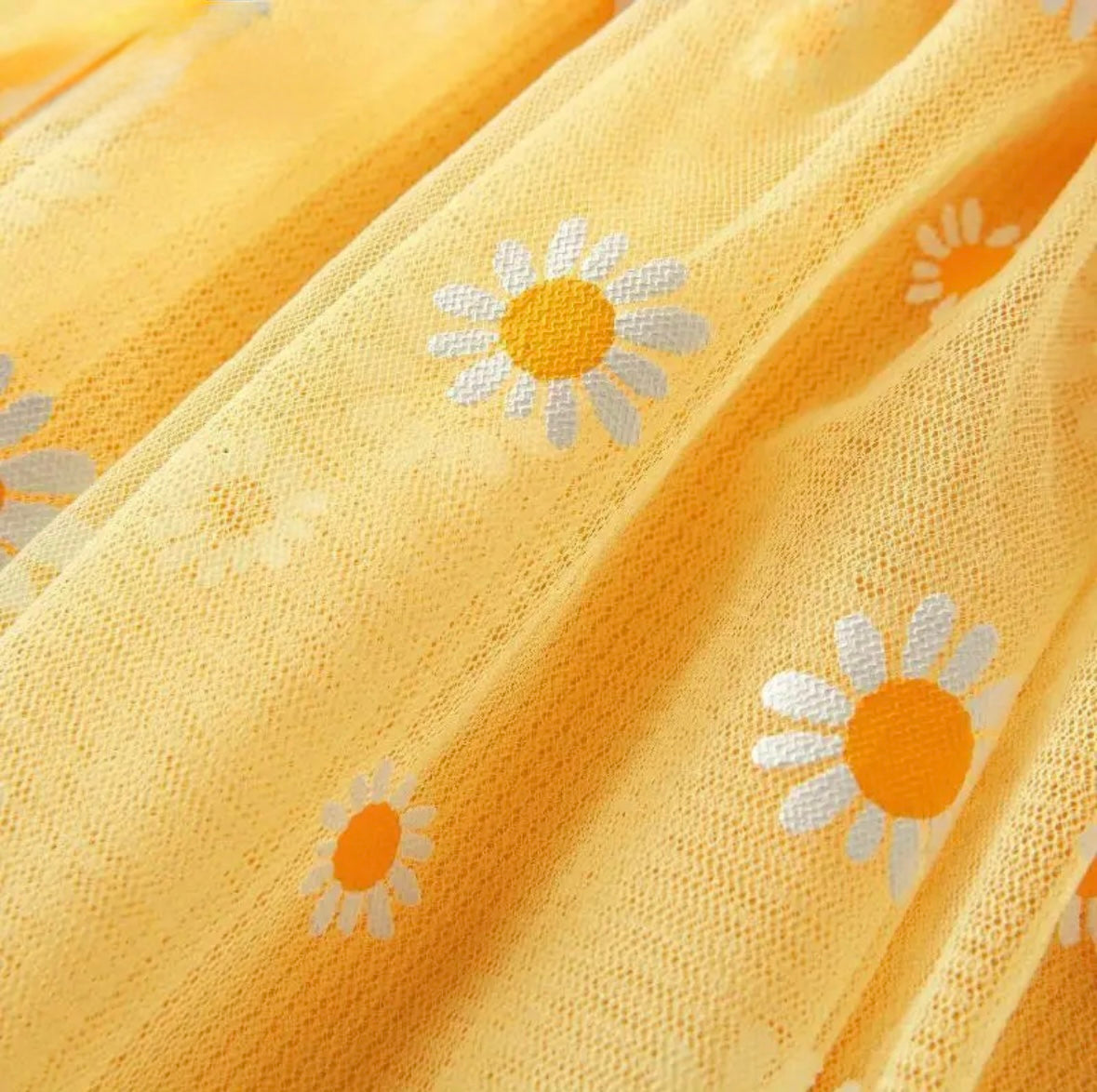 Sunny Daisy Baby Girl Dress – Yellow Outfit with Bow & Matching Headband. Size 9-12M