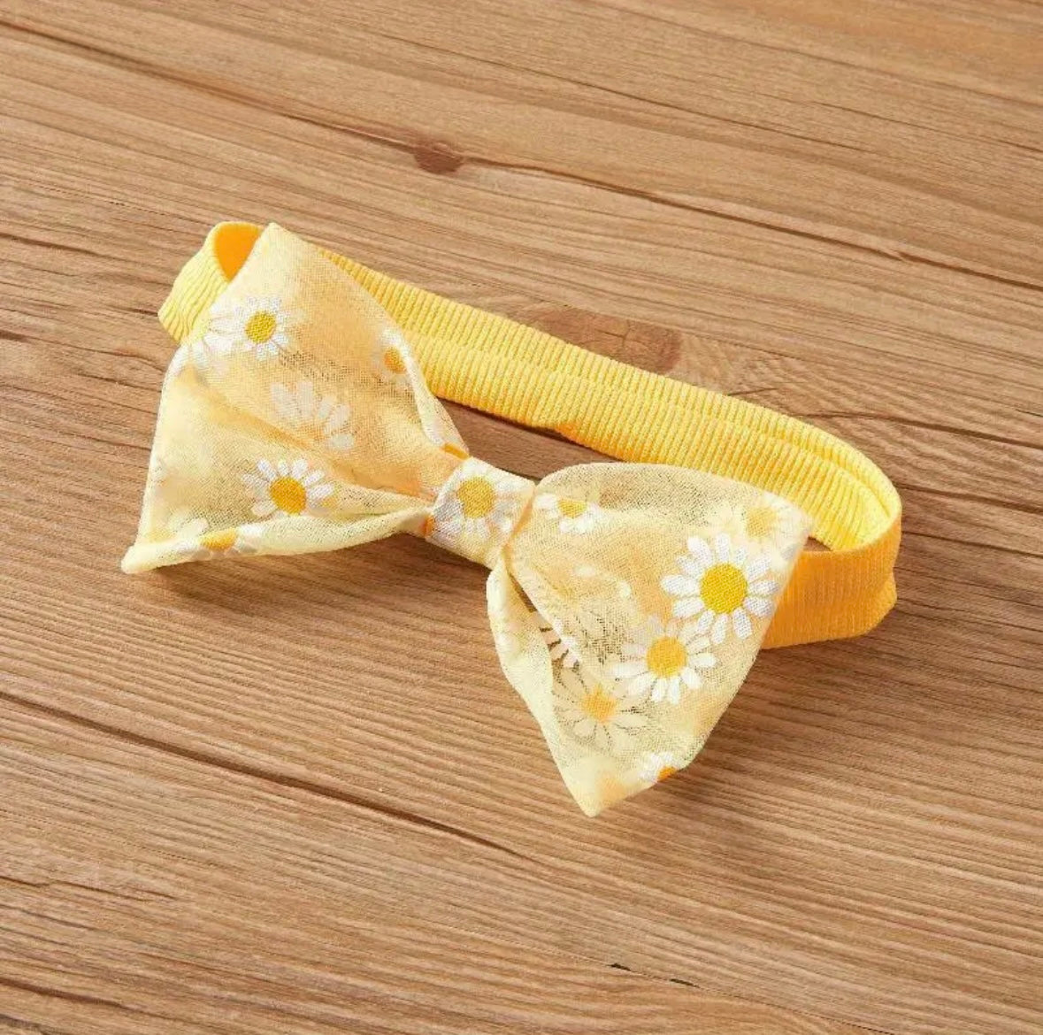 Sunny Daisy Baby Girl Dress – Yellow Outfit with Bow & Matching Headband. Size 9-12M