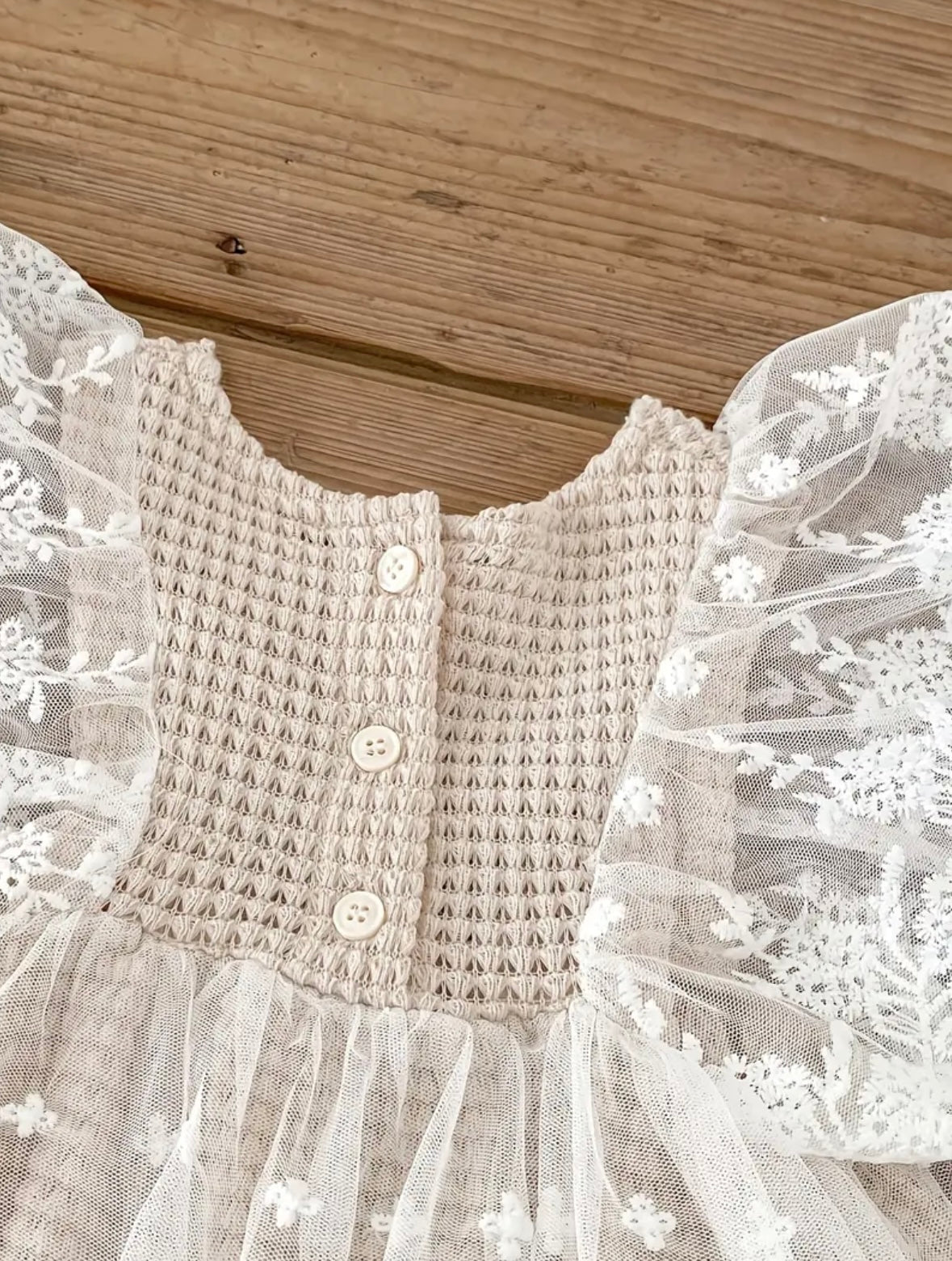 Angel Wings Lace Baby Romper Dress – Size 66 (3-6Months) | Premium Crochet & Tulle