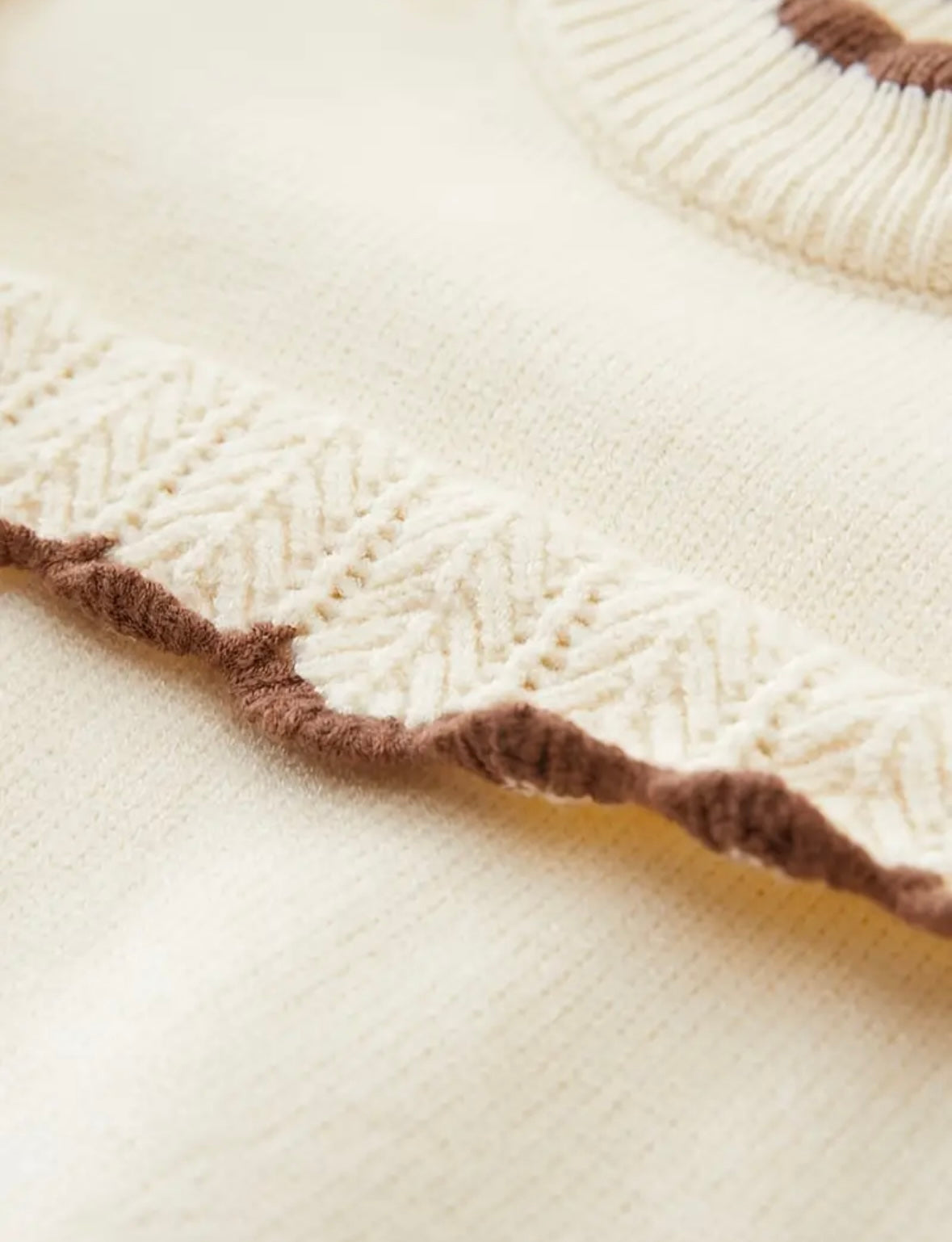 Cream Ruffle Knit Sweater | Premium Quality Girls’ Pullover (Size 3T–4T)
