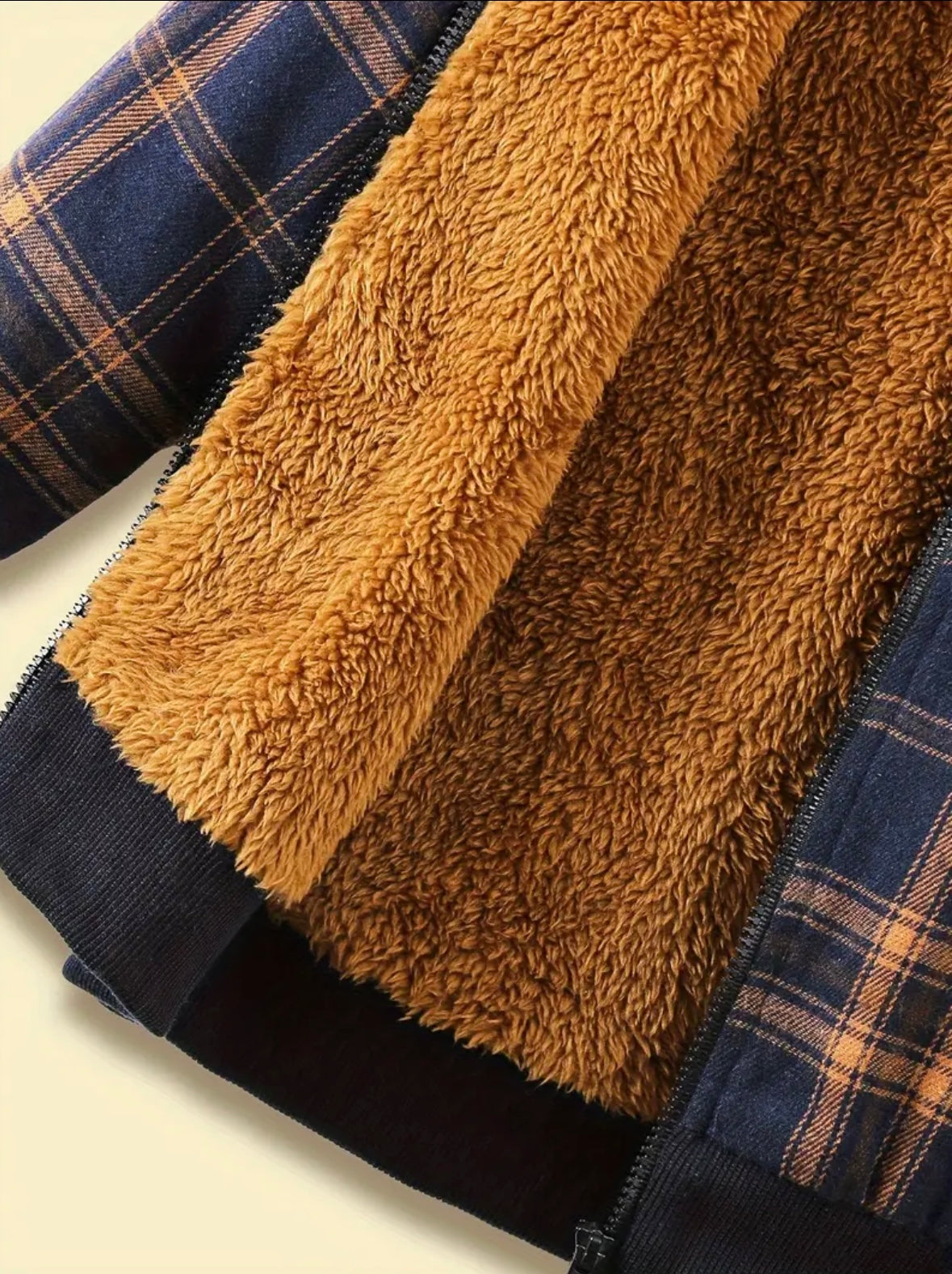 🧸 Toddler Boys’ Plaid Fleece-Lined Hooded Jacket – Size 3–4 Years