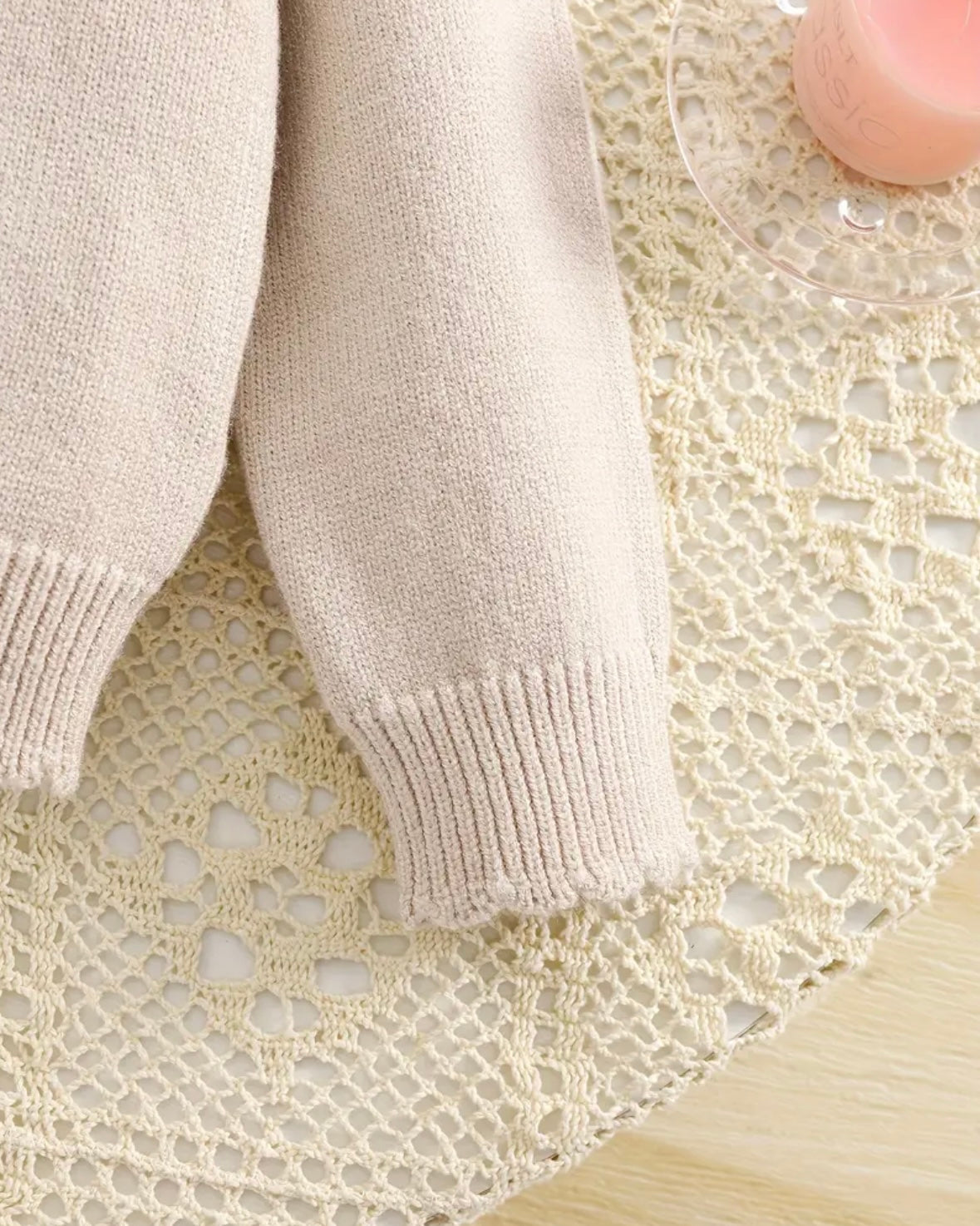 🍒 Baby Girl Cherry Knit Sweater – Size 9–12M