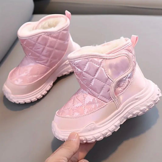 ✨ Premium Quilted Winter Boots – Pink – US Toddler Size 8