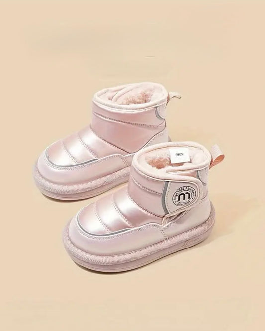 Premium Toddler Winter Boots – Blush Pink Faux Fur Snow Booties, Size 6.5 Toddler