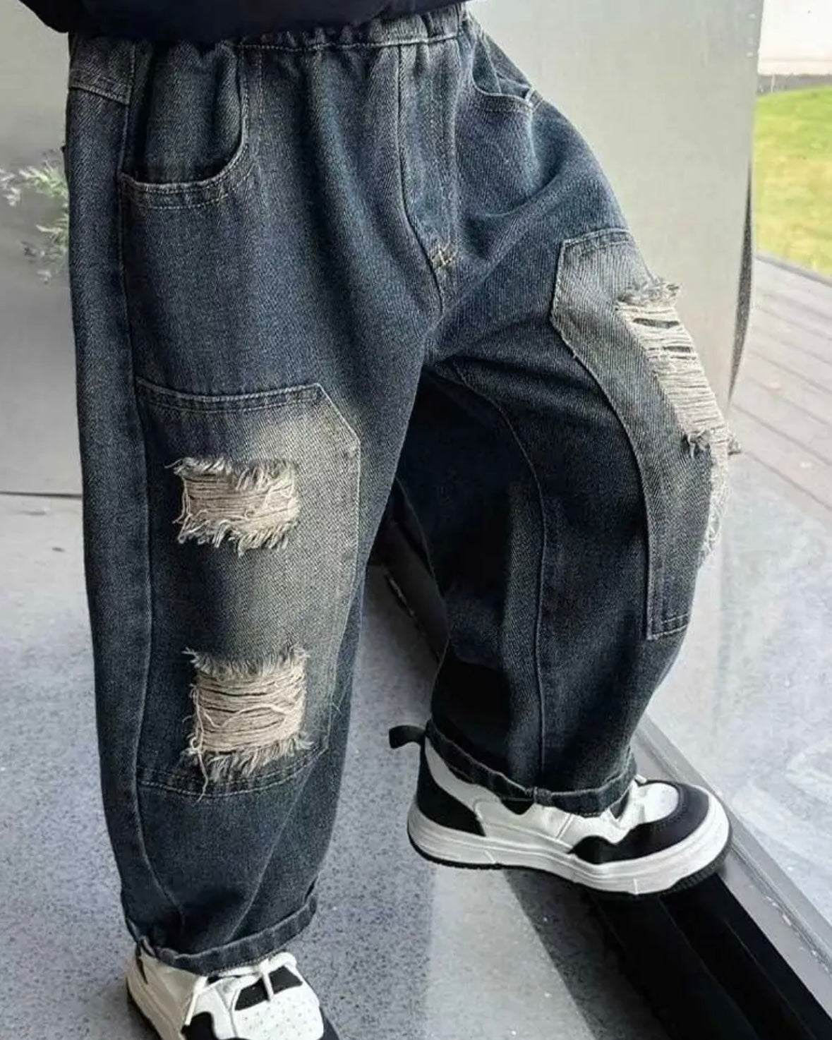 Toddler Boy & Girl Distressed Denim Jeans – Streetwear Style, Size 1–2Y