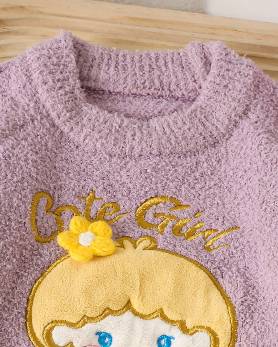 Cute Girl Lilac Plush Knit Set – 2 Piece Cozy Outfit (12–18M)