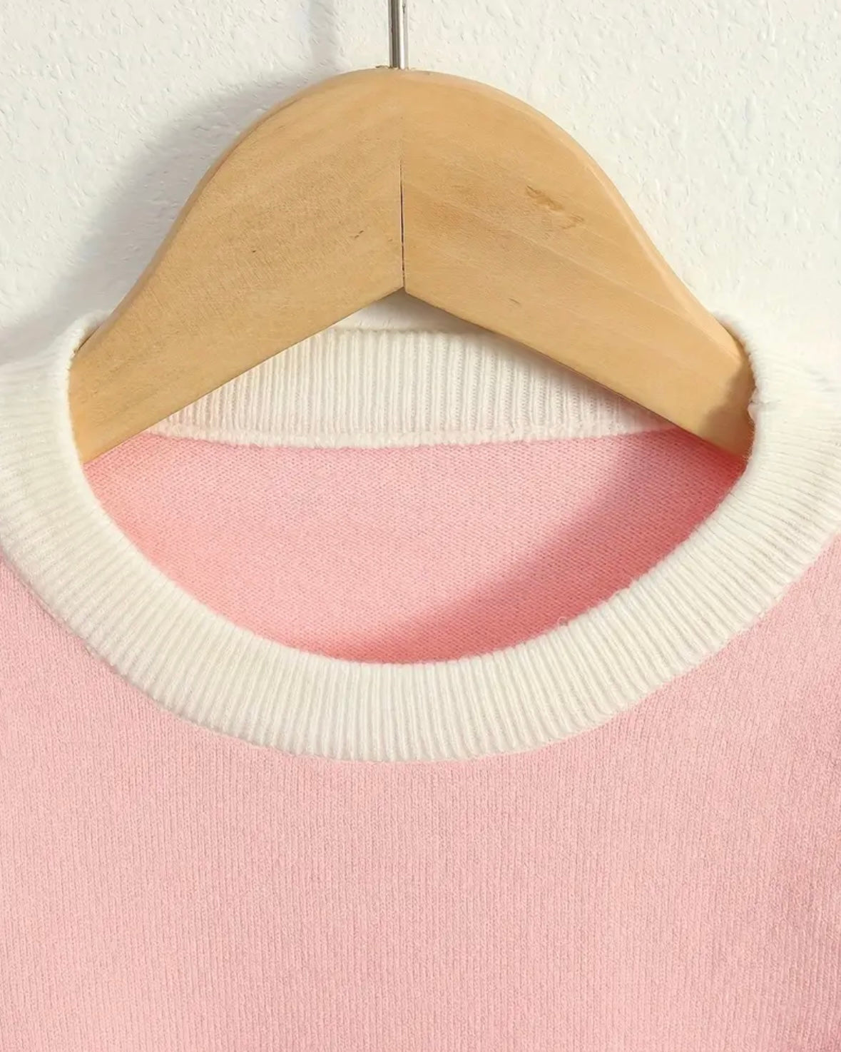 Pastel Rainbow Sleeve Knit Sweater – Size 2T | Soft Pink Pullover for Girls